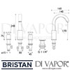 Bristan Casino Cascade 3 Hole Basin Mixer Clicker Waste Tap Dimensions